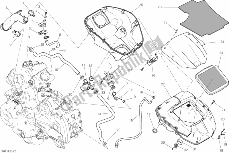Alle onderdelen voor de Inname van de Ducati Diavel Xdiavel S USA 1260 2019